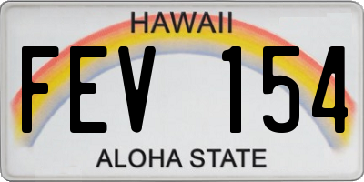 HI license plate FEV154