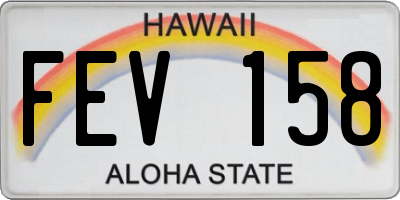 HI license plate FEV158
