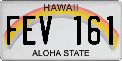 HI license plate FEV161