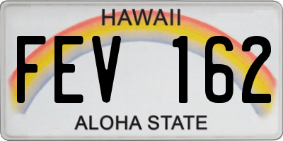 HI license plate FEV162