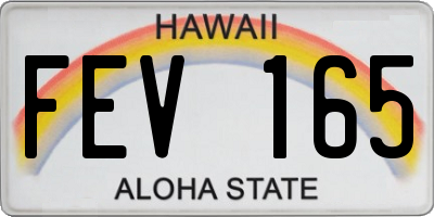 HI license plate FEV165