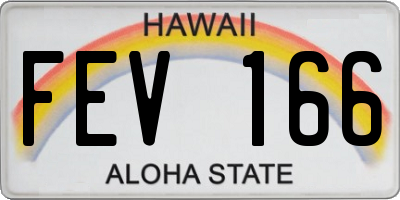 HI license plate FEV166