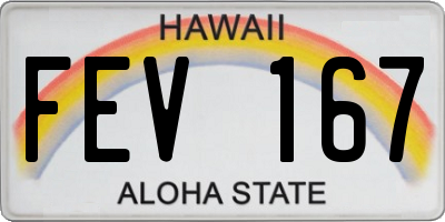 HI license plate FEV167
