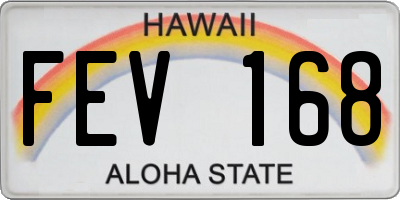 HI license plate FEV168
