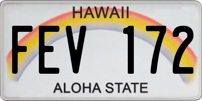 HI license plate FEV172