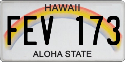 HI license plate FEV173