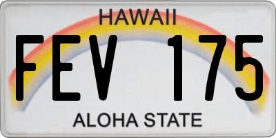 HI license plate FEV175