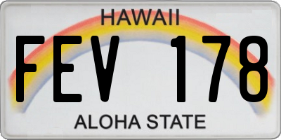 HI license plate FEV178