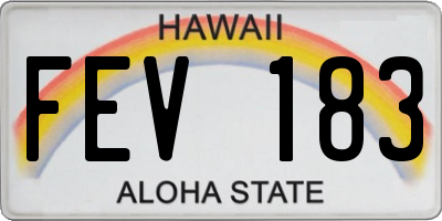 HI license plate FEV183
