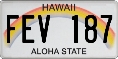 HI license plate FEV187