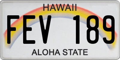 HI license plate FEV189