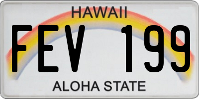 HI license plate FEV199