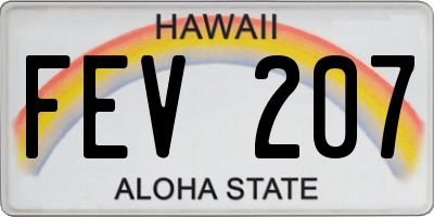 HI license plate FEV207