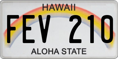 HI license plate FEV210