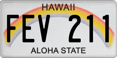 HI license plate FEV211