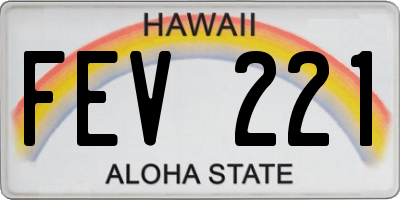 HI license plate FEV221