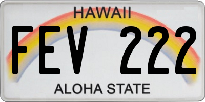 HI license plate FEV222