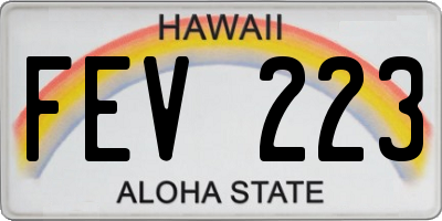 HI license plate FEV223