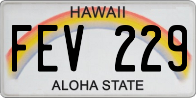 HI license plate FEV229