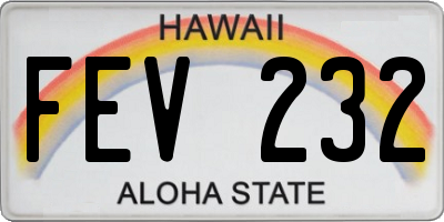 HI license plate FEV232