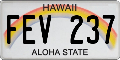 HI license plate FEV237