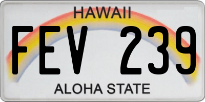 HI license plate FEV239