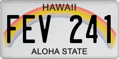 HI license plate FEV241