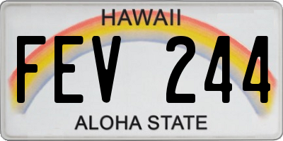 HI license plate FEV244