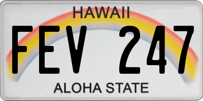 HI license plate FEV247