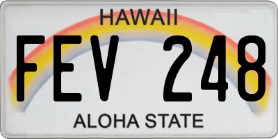 HI license plate FEV248