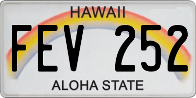 HI license plate FEV252