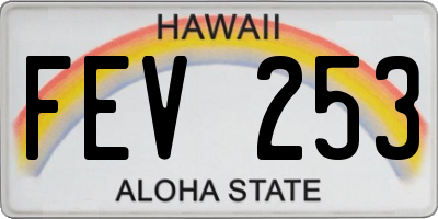 HI license plate FEV253