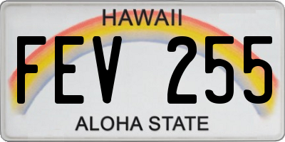 HI license plate FEV255