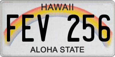 HI license plate FEV256