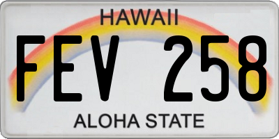 HI license plate FEV258
