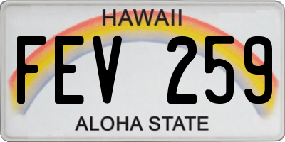 HI license plate FEV259