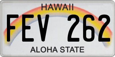 HI license plate FEV262