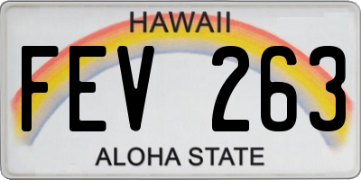 HI license plate FEV263
