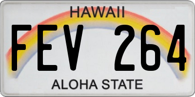 HI license plate FEV264