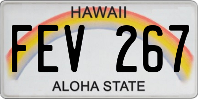HI license plate FEV267