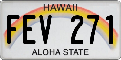 HI license plate FEV271
