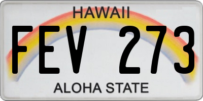 HI license plate FEV273