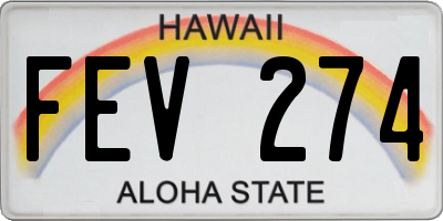 HI license plate FEV274