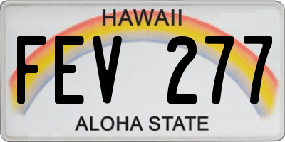HI license plate FEV277