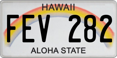 HI license plate FEV282