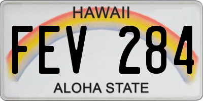 HI license plate FEV284