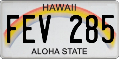 HI license plate FEV285