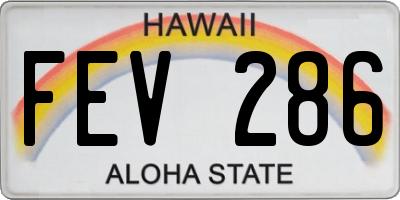 HI license plate FEV286