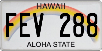 HI license plate FEV288