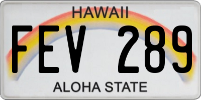 HI license plate FEV289